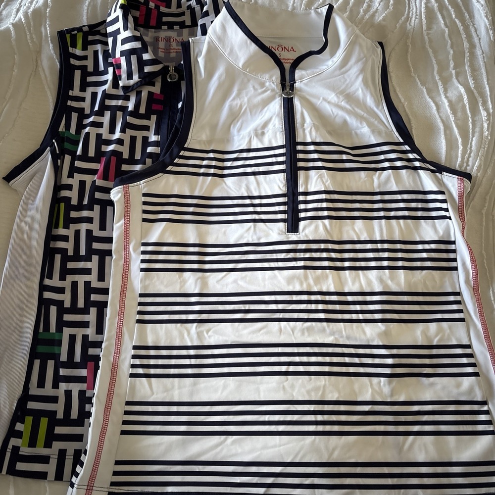 Kinona Golf Sleeveless 1/4 Zip Shirt Woman's Small NWOT Lot Of 2 - Picture 1 of 7
